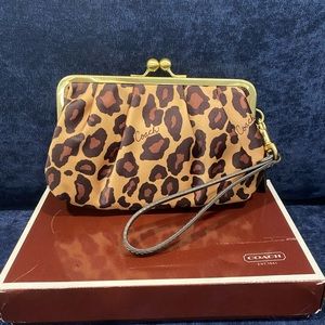 COACH leopard clutch